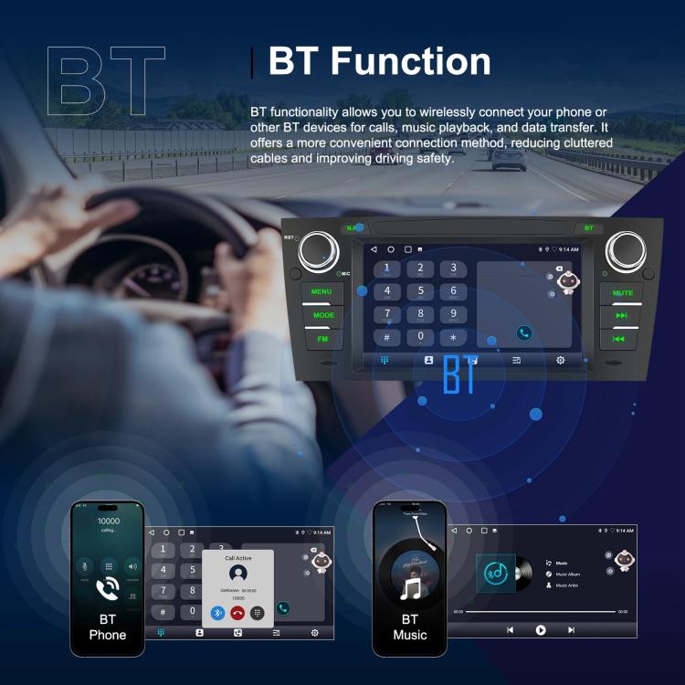 Para BMW Serie 3 E90 Android 15 7 pulgadas CarPlay Car Navigation Reversing Image Integrated Machine, Standard, Standard+AHD+Microphone