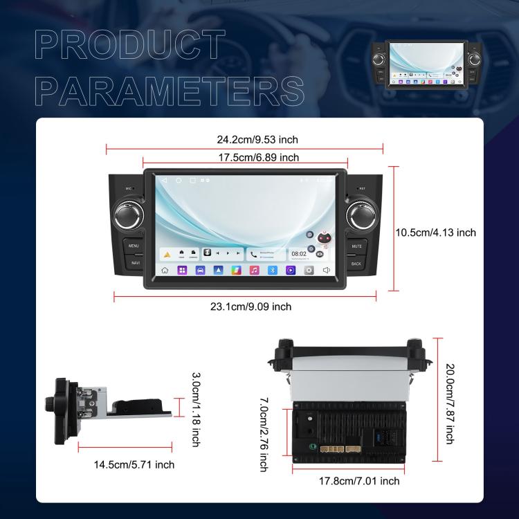 For Fiat Punto 2005-2009 Android 15 7 inch 2G+64G Car Central Control Audio Video Navigation, Standard, Standard+AHD+Microphone