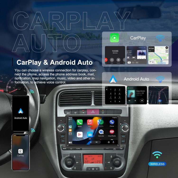 For Fiat Punto 2005-2009 Android 15 7 inch 2G+64G Car Central Control Audio Video Navigation, Standard, Standard+AHD+Microphone