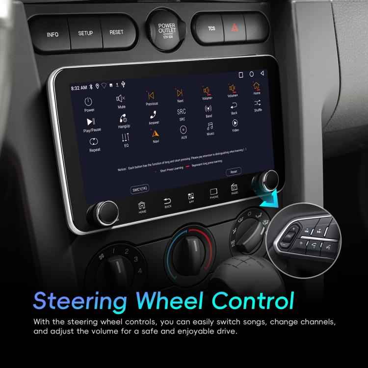 10.36 inch Screen Android 15 Car CarPlay Navigation Integrated Machine with Dual Knob, Standard, Standard+AHD+Microphone