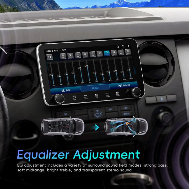 10.36 inch Screen Android 15 Car CarPlay Navigation Integrated Machine with Dual Knob, Standard, Standard+AHD+Microphone