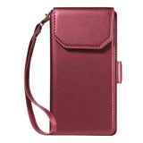 Multi Card Wallet Leather Phone Case with Strap