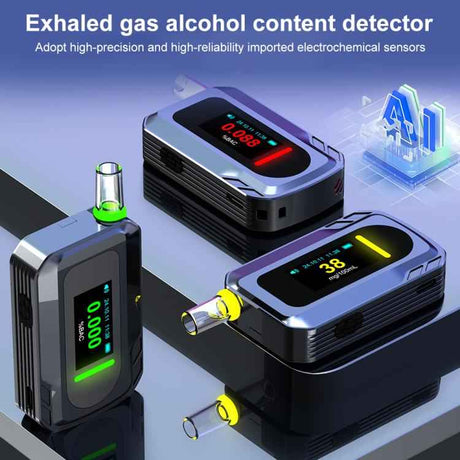 D2000 HD IPS Screen Portable Blow-Type High-Precision Alcohol Content Tester, D2000