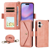 Multi-card Slots Crossbody Cowhide Leather Phone Case