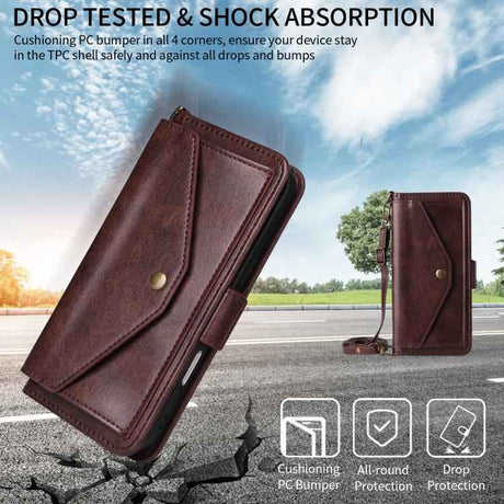 Multi-card Slots Crossbody Cowhide Leather Phone Case