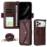 Multi-card Slots Crossbody Cowhide Leather Phone Case
