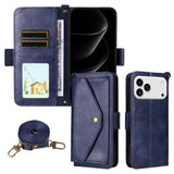 Multi-card Slots Crossbody Cowhide Leather Phone Case