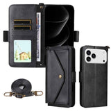 Multi-card Slots Crossbody Cowhide Leather Phone Case