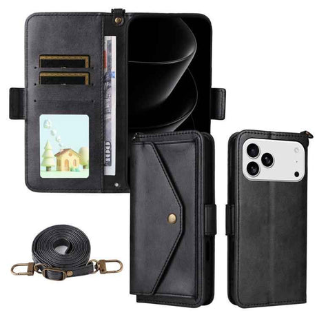 Multi-card Slots Crossbody Cowhide Leather Phone Case