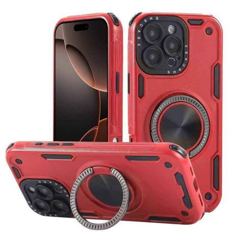 Three-core Mecha 360 Degree Rotation Magnetic Holder Phone Case