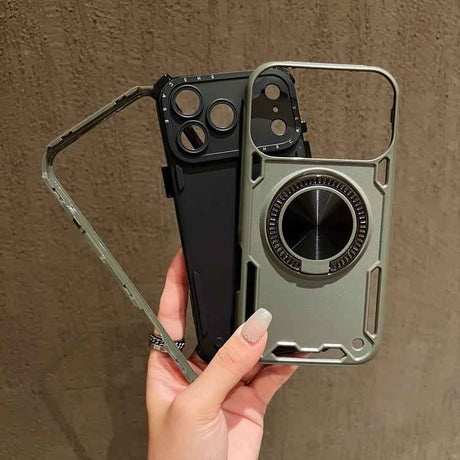 Three-core Mecha 360 Degree Rotation Magnetic Holder Phone Case