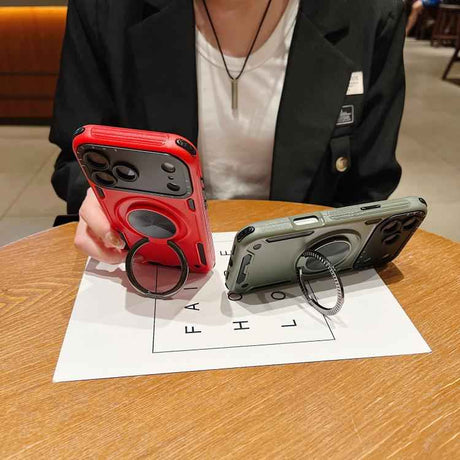 Three-core Mecha 360 Degree Rotation Magnetic Holder Phone Case