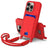 Integrated Card Bag Solid Color Liquid Silicone Phone Case Gen2 with Short Lanyard