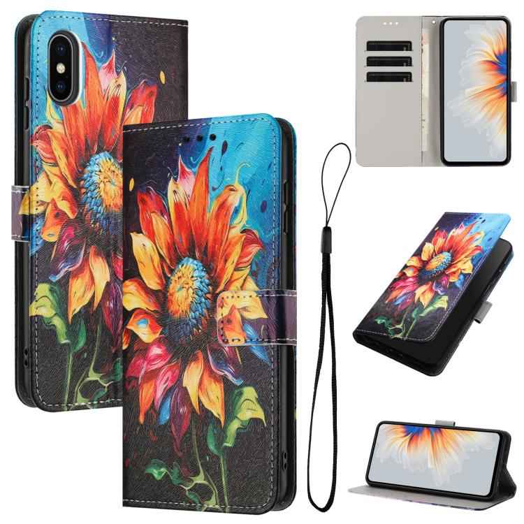 Color Drawing Pattern Leather Phone Case