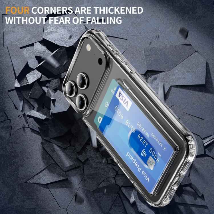Crystal Clear Card Slot PC Hybrid TPU Phone Case