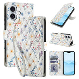 Flower Pattern Buckle Leather Phone Case with Lanyard