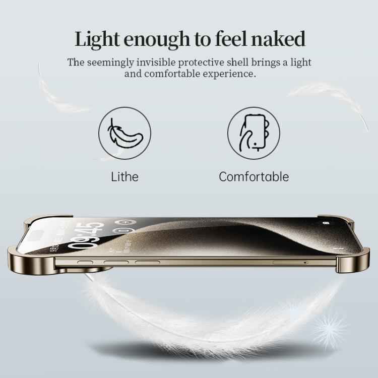 Frameless Metal Corner Pad Phone Case with Lens Film