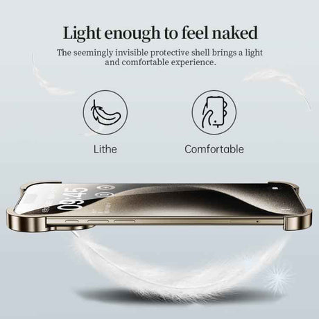 Frameless Metal Corner Pad Phone Case with Lens Film