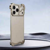 Frameless Metal Corner Pad Phone Case with Lens Film