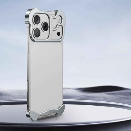 Frameless Metal Corner Pad Phone Case with Lens Film