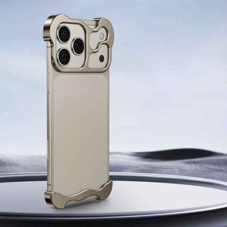 Frameless Metal Corner Pad Phone Case with Lens Film