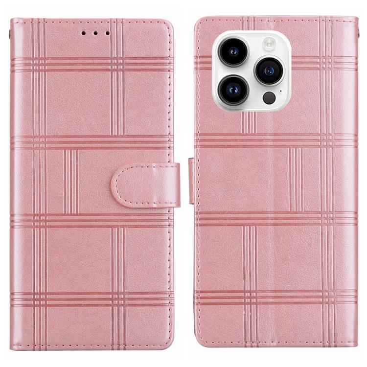 Embossed Checkered Leather Phone Case
