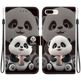 Crystal Texture Colored Drawing Leather Phone Case