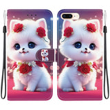 Crystal Texture Colored Drawing Leather Phone Case