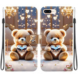 Crystal Texture Colored Drawing Leather Phone Case