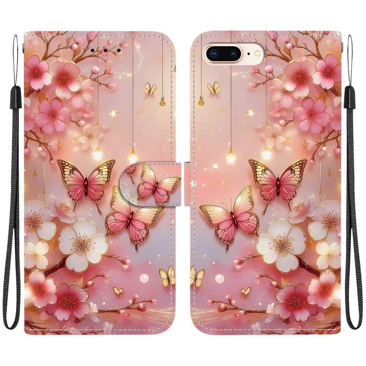 Crystal Texture Colored Drawing Leather Phone Case