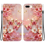 Crystal Texture Colored Drawing Leather Phone Case