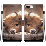 Crystal Texture Colored Drawing Leather Phone Case