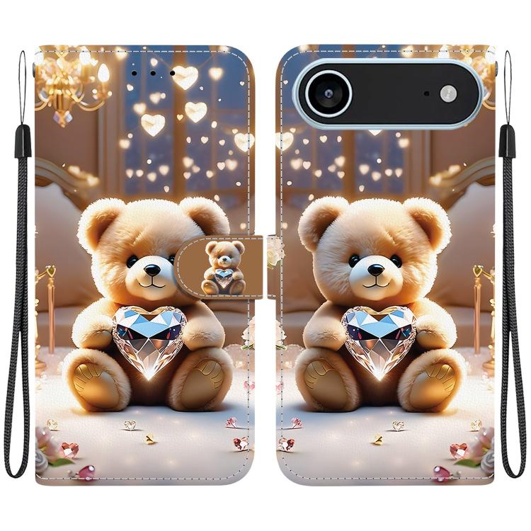 Crystal Texture Colored Drawing Leather Phone Case