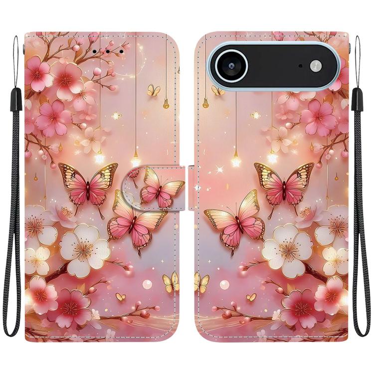 Crystal Texture Colored Drawing Leather Phone Case