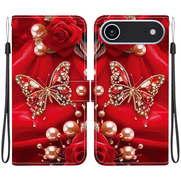 Crystal Texture Colored Drawing Leather Phone Case