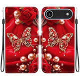 Crystal Texture Colored Drawing Leather Phone Case