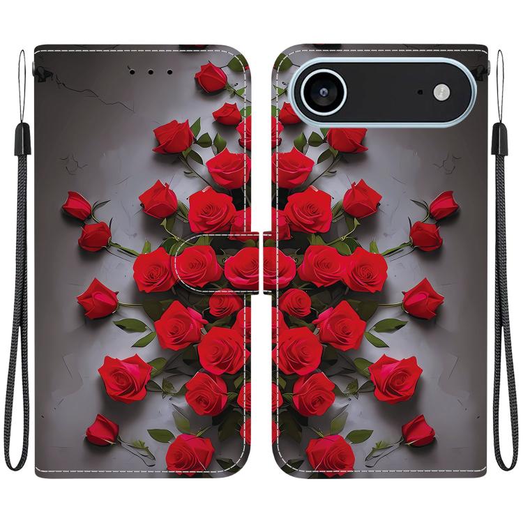 Crystal Texture Colored Drawing Leather Phone Case