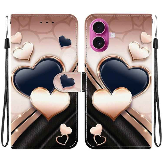 Crystal Texture Colored Drawing Leather Phone Case