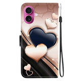 Crystal Texture Colored Drawing Leather Phone Case