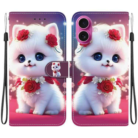 Crystal Texture Colored Drawing Leather Phone Case