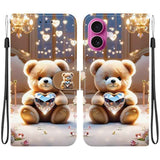 Crystal Texture Colored Drawing Leather Phone Case