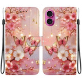 Crystal Texture Colored Drawing Leather Phone Case
