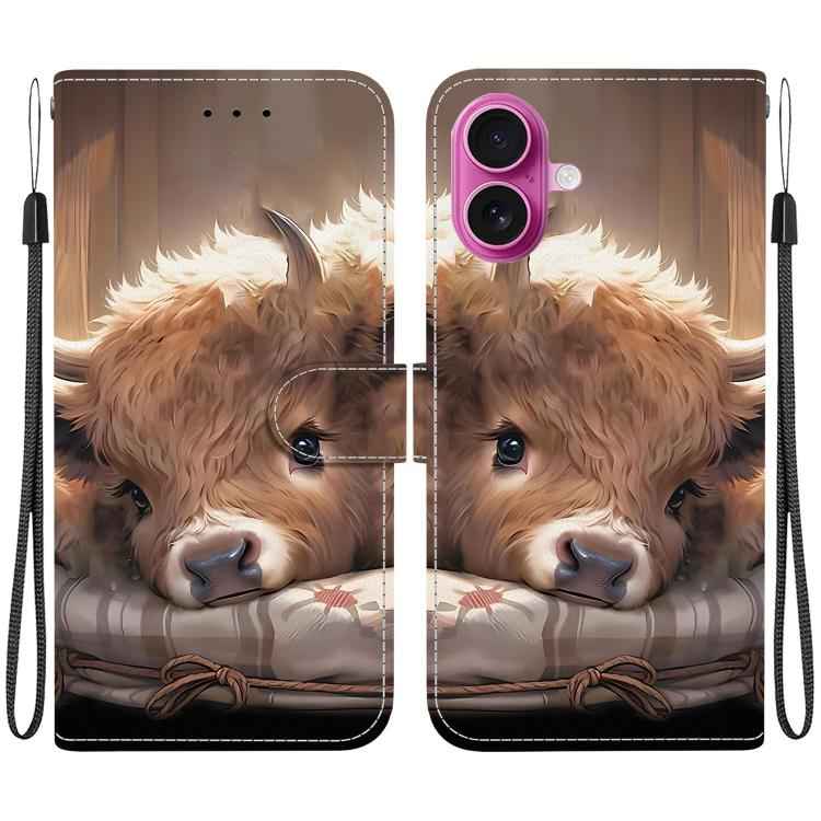 Crystal Texture Colored Drawing Leather Phone Case