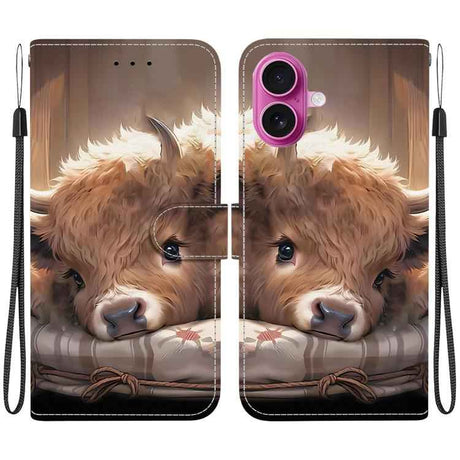 Crystal Texture Colored Drawing Leather Phone Case