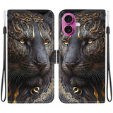 Crystal Texture Colored Drawing Leather Phone Case