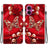 Crystal Texture Colored Drawing Leather Phone Case