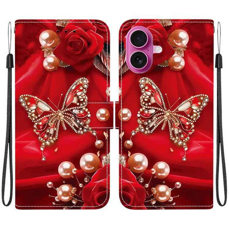 Crystal Texture Colored Drawing Leather Phone Case