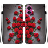 Crystal Texture Colored Drawing Leather Phone Case