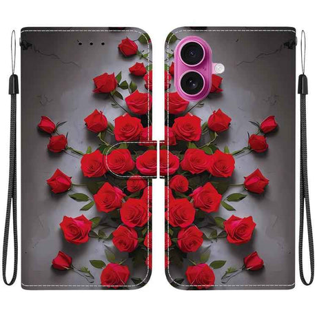 Crystal Texture Colored Drawing Leather Phone Case