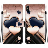 Crystal Texture Colored Drawing Leather Phone Case
